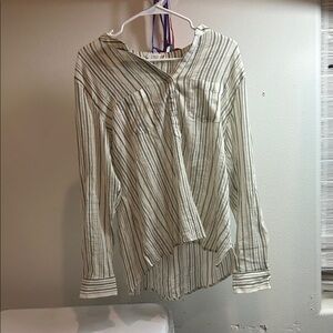 Carve Designs Cream and Black Striped Top